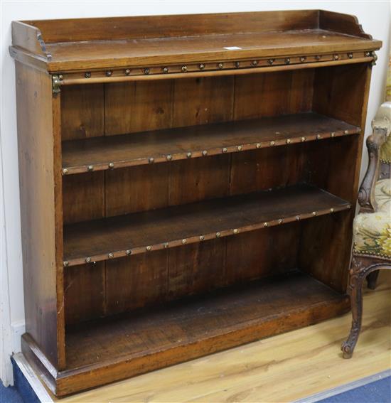 A Victorian mahogany open fronted bookcase, W.105cm